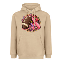 Mushroom breast cancer ribbon and american football Heavyweight Hoodie - MaliasSmallBusiness