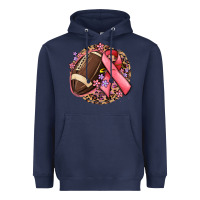 Navy breast cancer ribbon and american football Heavyweight Hoodie - MaliasSmallBusiness