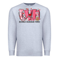 Heather Grey lvn licensed vocational nurse valentine's day Premium Sweatshirt - MaliasSmallBusiness