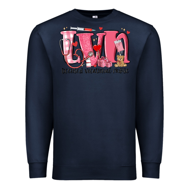 Lvn Licensed Vocational Nurse Valentine's Day Premium Sweatshirt by MaliasSmallBusiness | Teevron