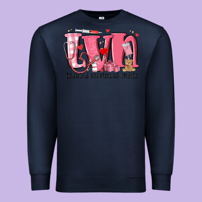 Lvn Licensed Vocational Nurse Valentine's Day Premium Sweatshirt Designed By Maliassmallbusiness