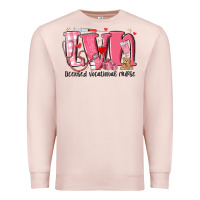 Pale Pink lvn licensed vocational nurse valentine's day Premium Sweatshirt - MaliasSmallBusiness