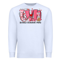 White lvn licensed vocational nurse valentine's day Premium Sweatshirt - MaliasSmallBusiness