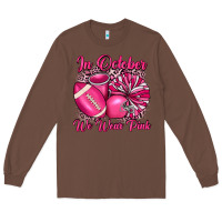Chestnut in october we wear pink cheer with football breast Long Sleeve Tee - JahusDesignShop