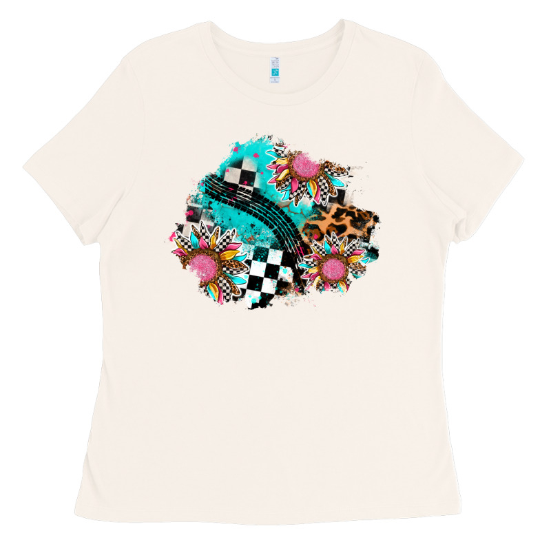 Race Sunflower Patches Ladies Tee by AdoDesignShop | Teevron