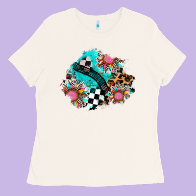 Race Sunflower Patches Ladies Tee Designed By Adodesignshop