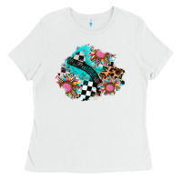 White race sunflower patches Ladies Tee - AdoDesignShop