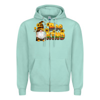 Seafoam western bee kind gnomes bee honey sunflowers leopard serape Zipper Hoodie - Artiststas