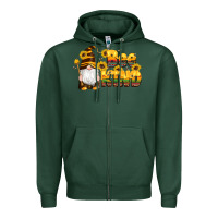 Sports Green western bee kind gnomes bee honey sunflowers leopard serape Zipper Hoodie - Artiststas