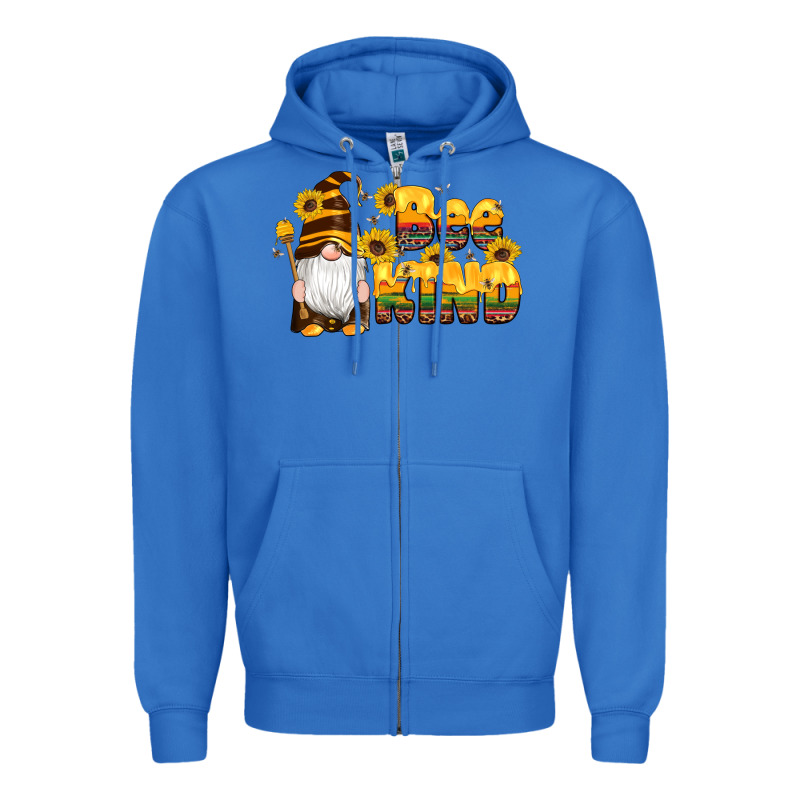 Western Bee Kind Gnomes Bee Honey Sunflowers Leopard Serape Zipper Hoodie by Artiststas | Teevron