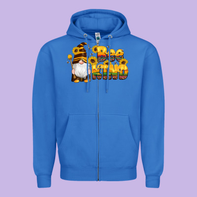 Western Bee Kind Gnomes Bee Honey Sunflowers Leopard Serape Zipper Hoodie Designed By Artiststas
