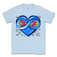Dusty Blue infinity heart autism awareness Classic Tee - JahusDesignShop