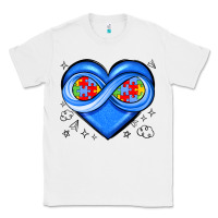 White infinity heart autism awareness Classic Tee - JahusDesignShop