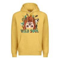 Antique Gold Western İndian Wild Soul With Braid Hair Woman Premium Hoodie - BundleAndBundleShop