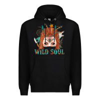 Black Western İndian Wild Soul With Braid Hair Woman Premium Hoodie - BundleAndBundleShop