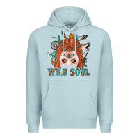 Blue Mist Western İndian Wild Soul With Braid Hair Woman Premium Hoodie - BundleAndBundleShop