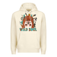 Western İndian Wild Soul With Braid Hair Woman Premium Hoodie | Teevron