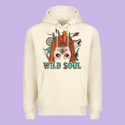 Western İndian Wild Soul With Braid Hair Woman Premium Hoodie Designed By Bundleandbundleshop
