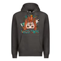 Smoke Western İndian Wild Soul With Braid Hair Woman Premium Hoodie - BundleAndBundleShop