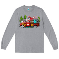 Heather Grey cna nurse truck with cactus and sunflowers Long Sleeve Tee - AdoDesignShop