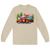 Mushroom cna nurse truck with cactus and sunflowers Long Sleeve Tee - AdoDesignShop