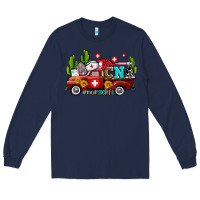 Navy cna nurse truck with cactus and sunflowers Long Sleeve Tee - AdoDesignShop