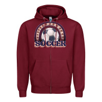 Burgundy soccer rainbow Zipper Hoodie - JahusDesignShop