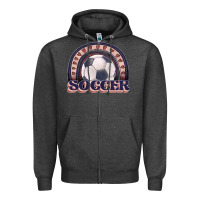 Charcoal Heather soccer rainbow Zipper Hoodie - JahusDesignShop