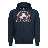 Navy soccer rainbow Zipper Hoodie - JahusDesignShop