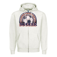 Oatmeal Heather soccer rainbow Zipper Hoodie - JahusDesignShop