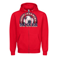 Red soccer rainbow Zipper Hoodie - JahusDesignShop