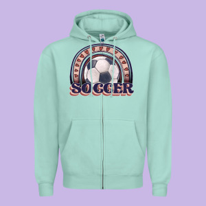 Soccer Rainbow Zipper Hoodie Designed By Jahusdesignshop