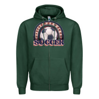 Sports Green soccer rainbow Zipper Hoodie - JahusDesignShop