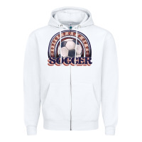 White soccer rainbow Zipper Hoodie - JahusDesignShop