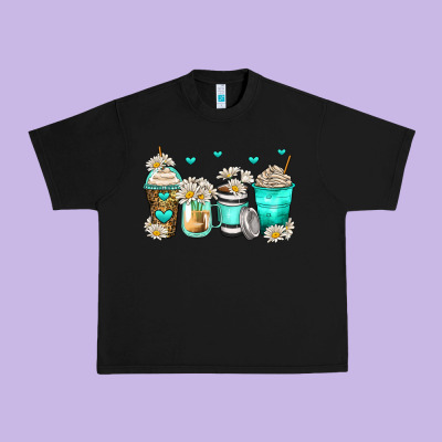 Daisy Coffee Cups Urban Heavy Tee Designed By Zillion Design Studio