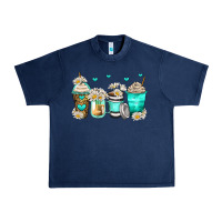 Navy daisy coffee cups Urban Heavy Tee - Zillion Design Studio