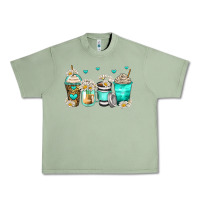 Oil Green daisy coffee cups Urban Heavy Tee - Zillion Design Studio