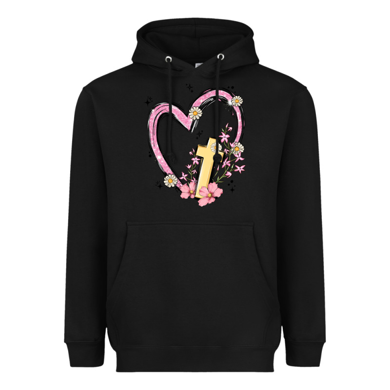 Heart Cross Heavyweight Hoodie by MaliasSmallBusiness | Teevron