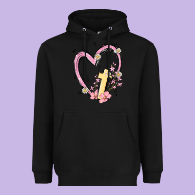 Heart Cross Heavyweight Hoodie Designed By Maliassmallbusiness