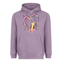 Lavender heart cross Heavyweight Hoodie - MaliasSmallBusiness