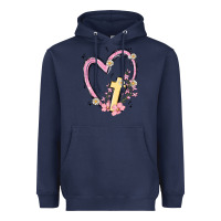 Navy heart cross Heavyweight Hoodie - MaliasSmallBusiness