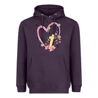 Plum heart cross Heavyweight Hoodie - MaliasSmallBusiness