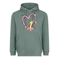 Sage heart cross Heavyweight Hoodie - MaliasSmallBusiness