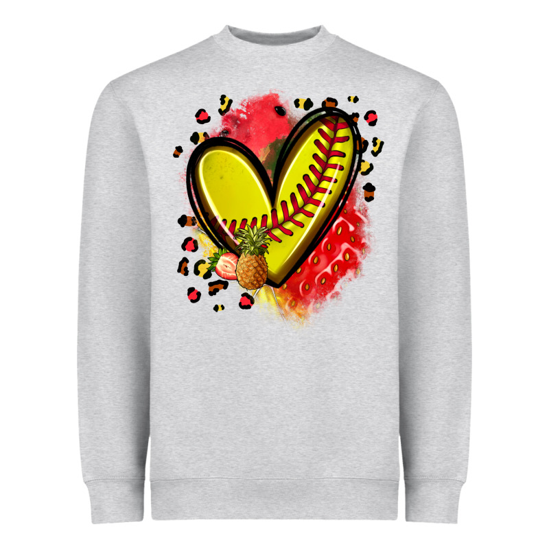 Fruits And Softball Heart Heavyweight Sweatshirt by Zillion Design Studio | Teevron