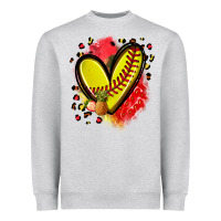 Heather Grey fruits and softball heart Heavyweight Sweatshirt - Zillion Design Studio
