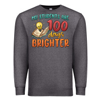 Charcoal Heather my students 100 days brighter Premium Sweatshirt - MaliasSmallBusiness