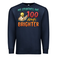 Navy my students 100 days brighter Premium Sweatshirt - MaliasSmallBusiness