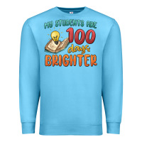 Ocean Blue my students 100 days brighter Premium Sweatshirt - MaliasSmallBusiness