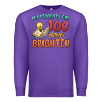 Purple my students 100 days brighter Premium Sweatshirt - MaliasSmallBusiness