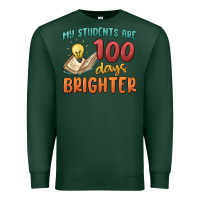 Sports Green my students 100 days brighter Premium Sweatshirt - MaliasSmallBusiness